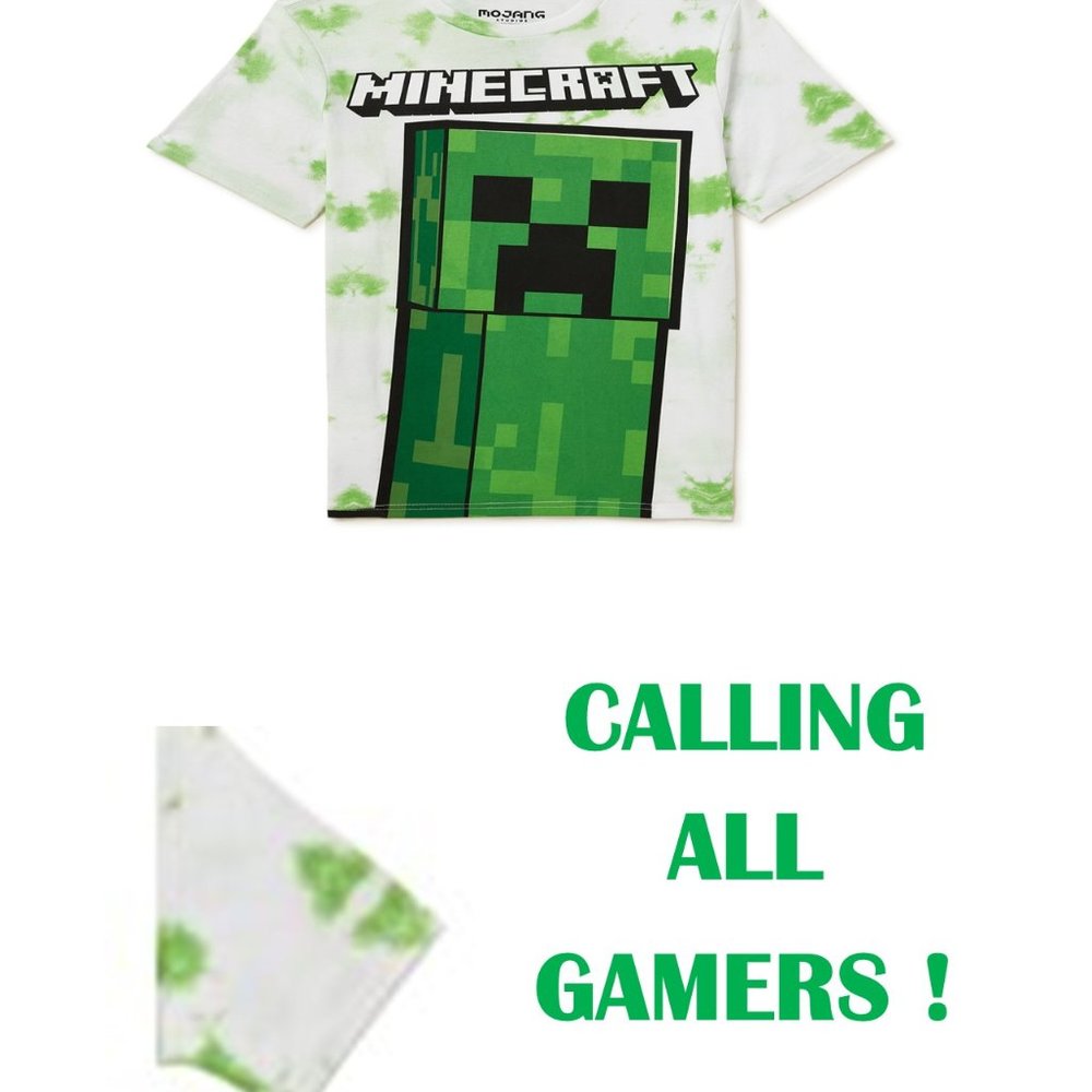 Boys / Girls ALL Gamers will love this ! MINECRAFT Tshirt Sized Boys L (10-12)